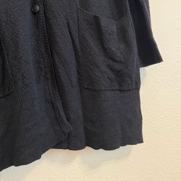 Eileen Fisher 100% Wool Cardigan Sweater Black Xl - Picture 10 of 13